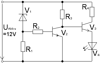 Überwachungsschaltung eines 12V-Akkus