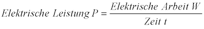 Formel zur Berechnung der Leistung