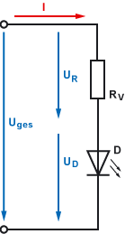 Leuchtdiode mit Vorwiderstand