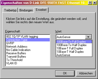 Einstellung Connection Type