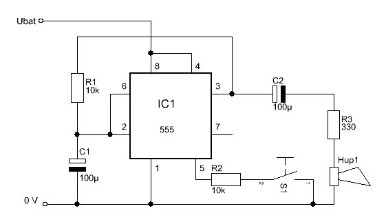 Signalgeberschaltung mit NE 555