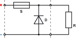 Diode in Reihe zur Diode parallel zur Spannungsversorgung