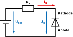 Diode in Sperrrichtung geschaltet